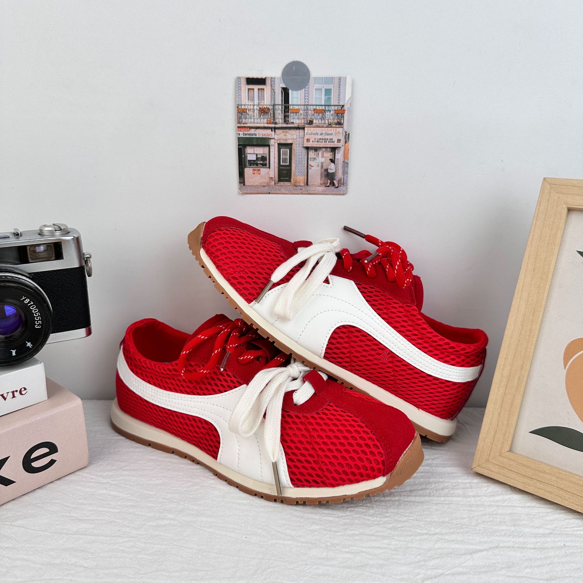 A9926ins zapatos de skate para mujeres 2025 verano nuevo estilo casual versátil suave de malla transpirable zapatos de entrenamiento alemán zapatos Agan