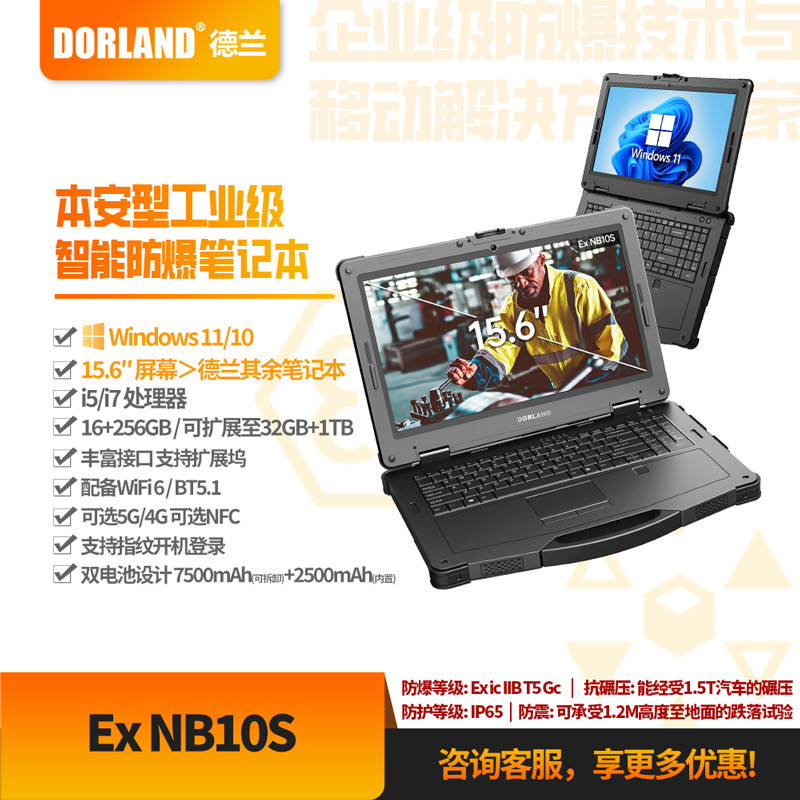 德兰本安型工业级石油化工海油天然气Ex NB10S 防爆笔记本电脑
