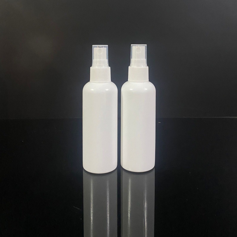 現貨100mlpe噴霧瓶化妝補水小噴壺白色塑料小空瓶酒精消毒液瓶子