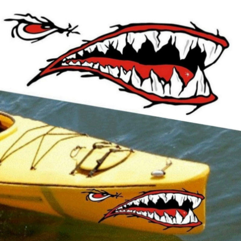 Персонализированная Автомобильная наклейка с ртом акулы Цветочная Акула Автомобильная наклейка Наклейка на боковую дверь Тень Царапины Большая Белая Акула Креативная Автомобильная наклейка