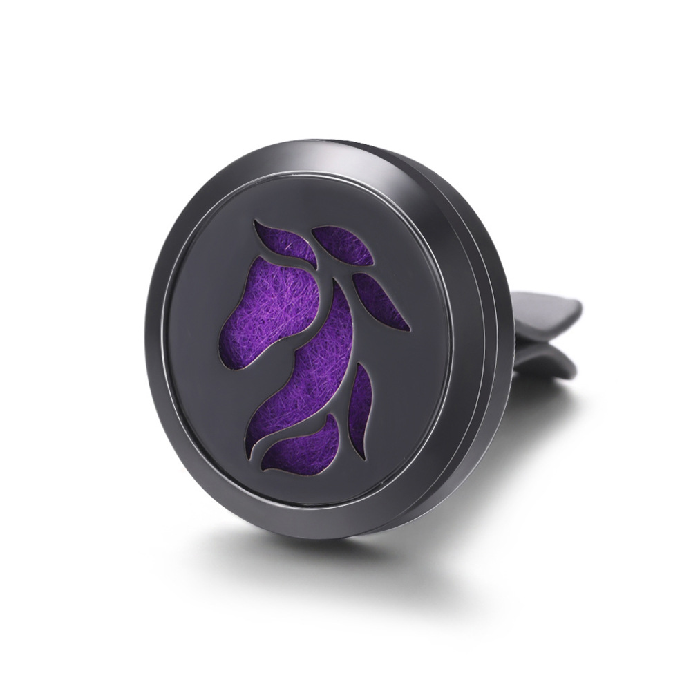 pistola de acero inoxidable negro hueco coche ventilación abrazadera de automóvil perfume árbol de vida automóvil perfume caja de difusión de perfume