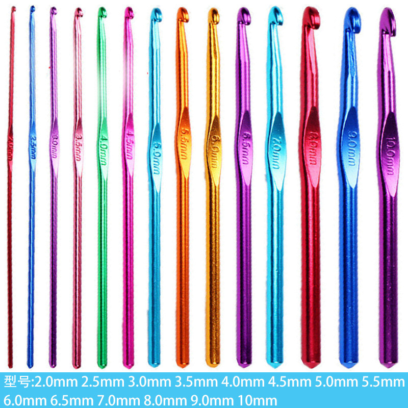 Fábrica de color directo alúmina sola cabeza tejer ganchillo DIY compilación herramienta traje gancho aguja al por mayor aguja suéter