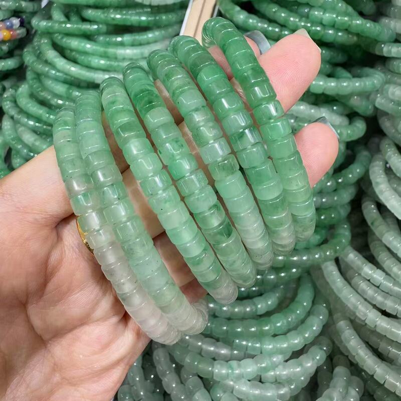 非洲翠直切药片手链尺寸6mm渐变色冰冰绿绿文玩手串DIY百搭热销款|undefined