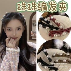 甘美なビーズの編みの髪は怠け者の側の前髪を挟んで髪を砕いて1字の挟みを整理します。