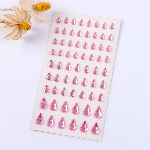 Multi-color optional new DIY water drop-shaped acrylic transparent eye tail teardrop personalized makeup decorative gem diamond stickers