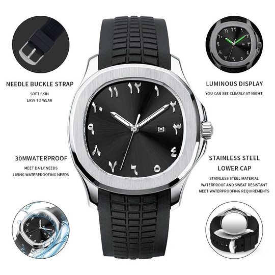 Explosive PLADEN watch classic grenade silicone tape waterproof quartz watch square business men's watch wholesale