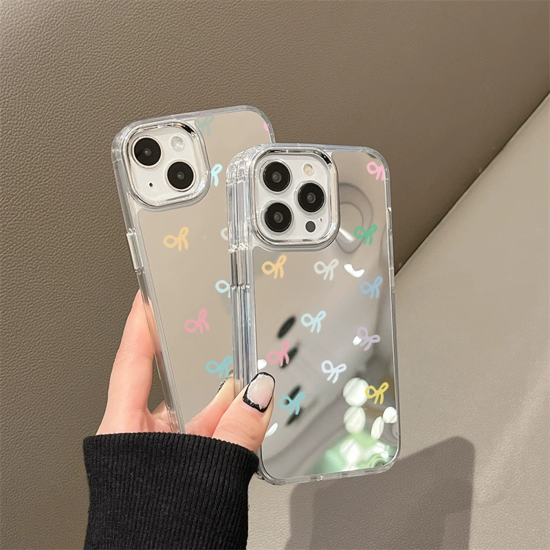 Apple, совместимый чехол для iPhone16 с бантом, зеркало-эффект, 16 Pro Max, 12