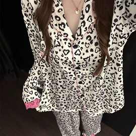 外贸跨境网红直播韩版春秋睡衣女甜美蕾丝花边宽松休闲家居服套装