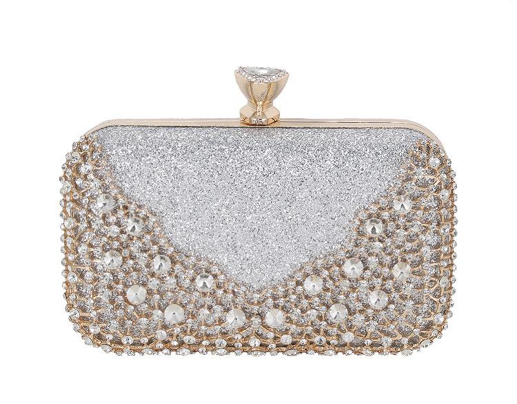 Warm Bella cross-border new evening bag European and American women's handbag Diamond-embedded banquet clutch dress evening bag