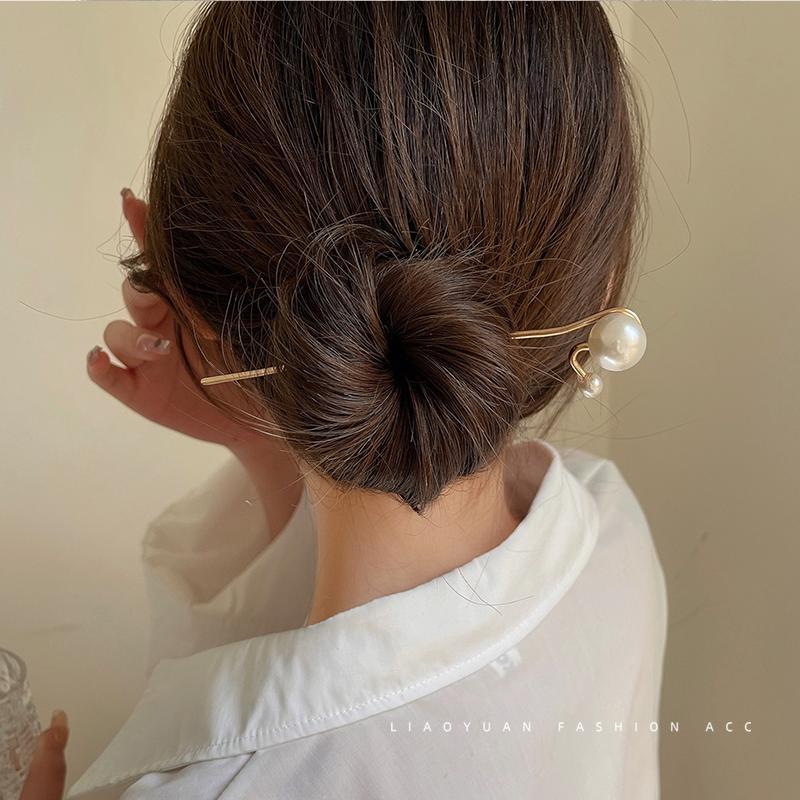 Alta sensación de perla simple artefacto de cabello moderno cabello de cabello