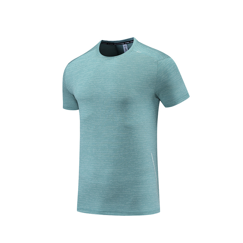2022 ropa de secado rápido para hombres de verano cuello redondo manga corta suelta más tamaño tejido de hilo de seda de hielo transfronterizo running fitness T