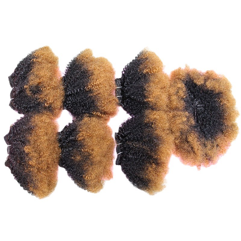 7pcs / Pack Negro Afro Kinky Curly Hair Weft con cierre