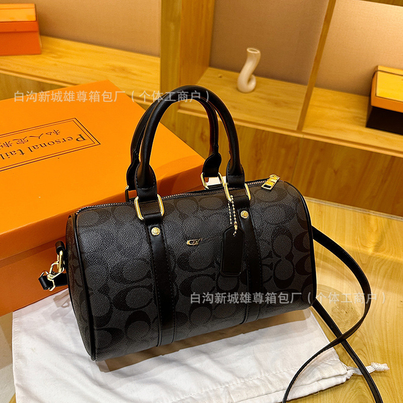 跨境外贸横水桶包时尚百搭潮流行老花手提单肩斜挎大容量女包bags|undefined