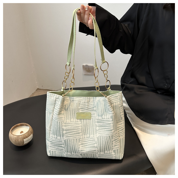 Großes Fassungsvermögen aus Canvas für Damen 2024, neue lässige Einkaufstasche für den Weg zur Arbeit, vielseitige Umhängetasche im Lazy-Style_voghion.com