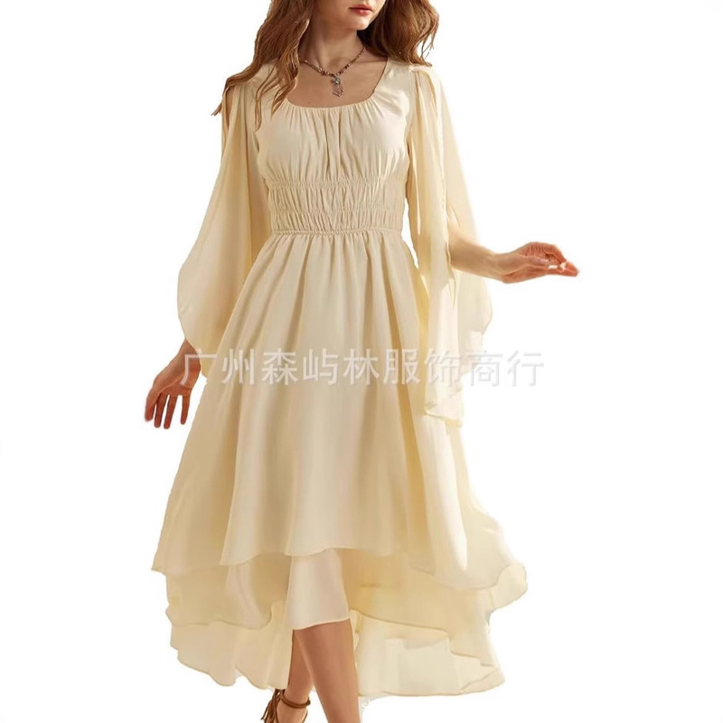 Cross-border New Halloween Renaissance dress 70 s Hippie Medieval Mid-Glow dress