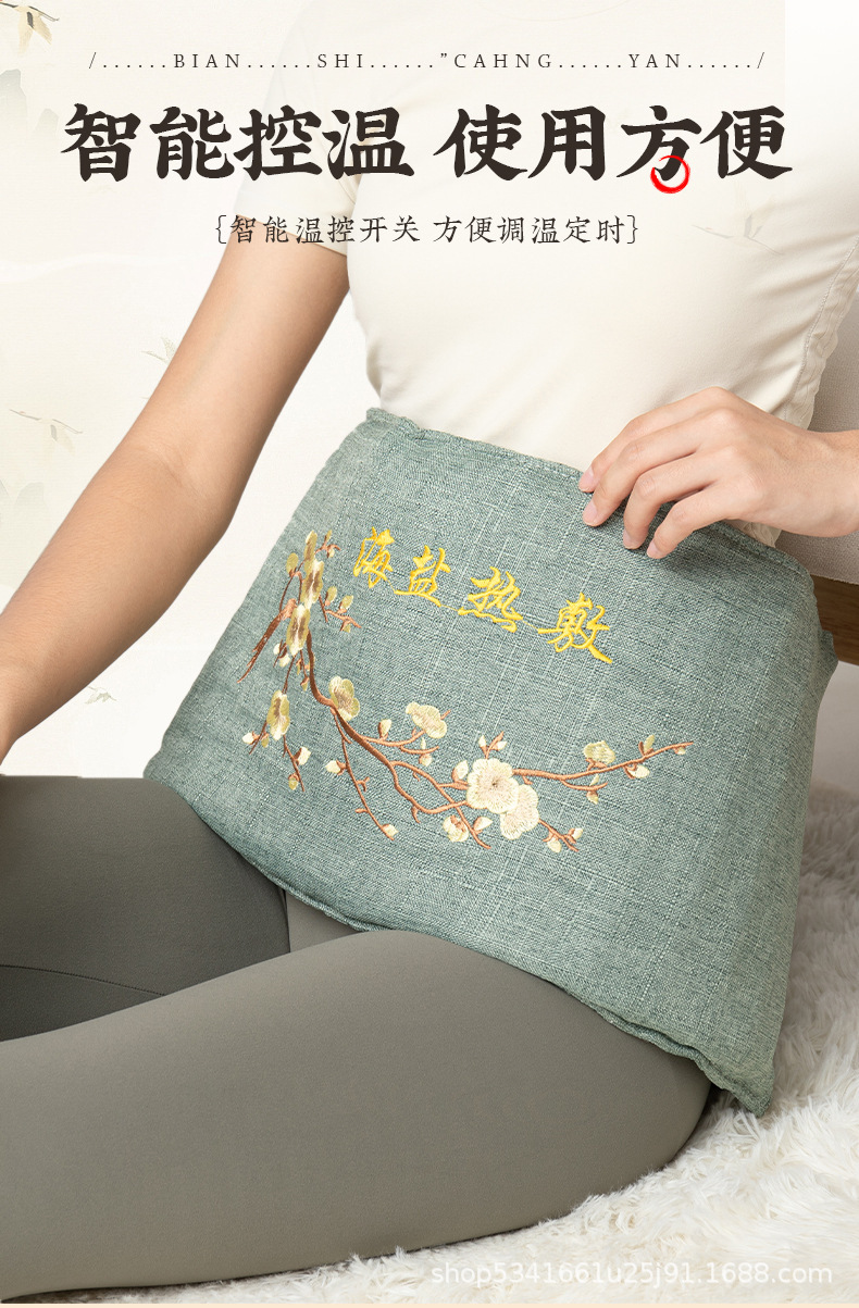Electric Heating Salt Bag Hot Compress Pack with Coarse Salt Hematite Sea Salt Mugwort Bian Stone for Neck Shoulder and Body specifications