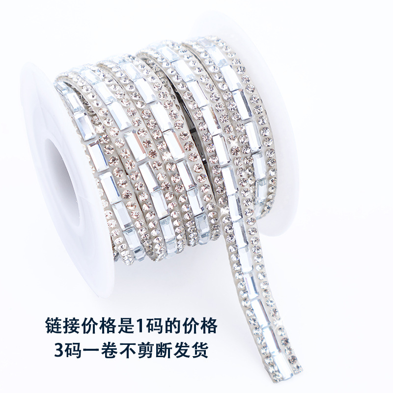 3*7 diamante de vidrio blanco 0,7 cm de ancho