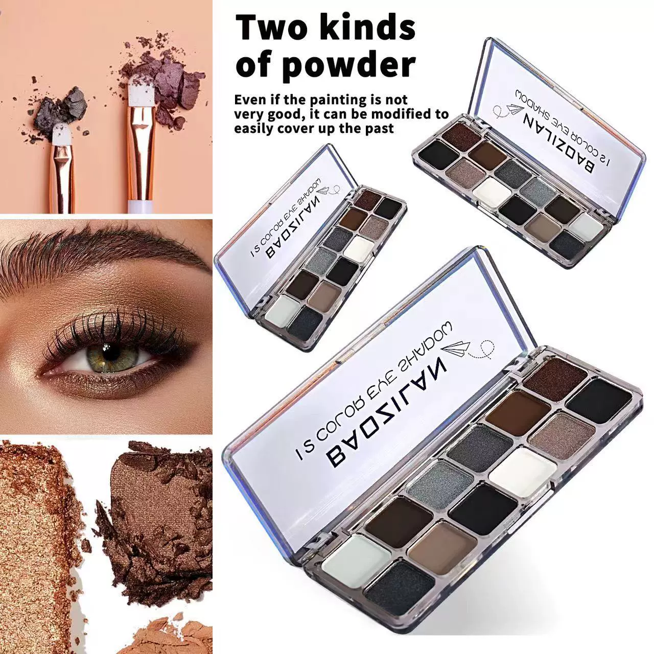Matte Eyeshadow Palette, 12-Color Neutral Set, Compact Blendable Shades