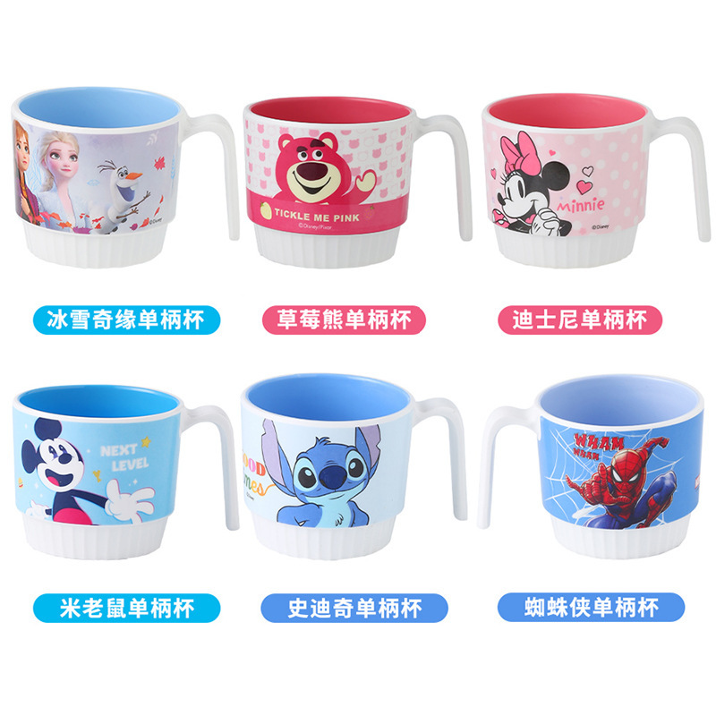 Disney Toothbrushing Cup Stitch Cute Cartoon Cow Pattern Anti-Ceramic Bowl and Plate Set Household Tableware Milk