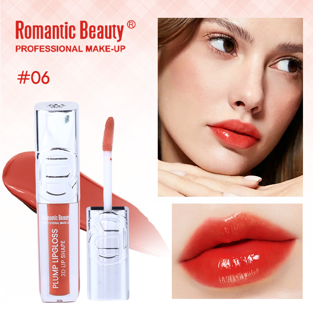 Esmalte labial de espejo transfronterizo, esmalte labial de agua, fácil de colorear, labio de tuck, color de brillo labial impermeable, color de lápiz labial líquido