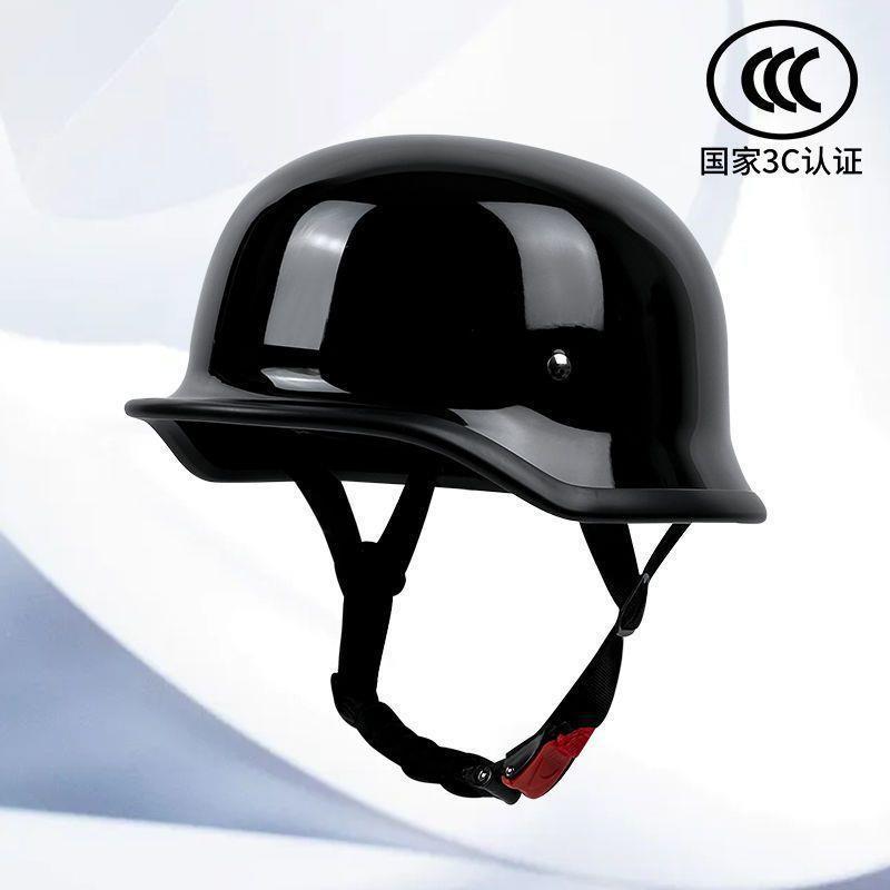 New national standard oversized retro motorcycle helmet, German-style steel helmet, soldier helmet, cruiser half helmet