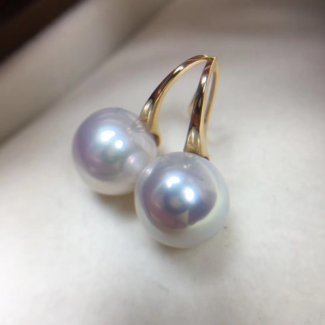 천연 담수 진주 하이힐 귀걸이 귀고리 S  심플 클래식 하이 엔드 완벽한 라운드 하이라이트 오로라