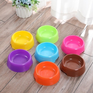 Pet Supplies Pet Bowl Dog Bowl Easy to Clean Cat Bowl Thickened Large Small Dog Food Utensils Plastic Colorful