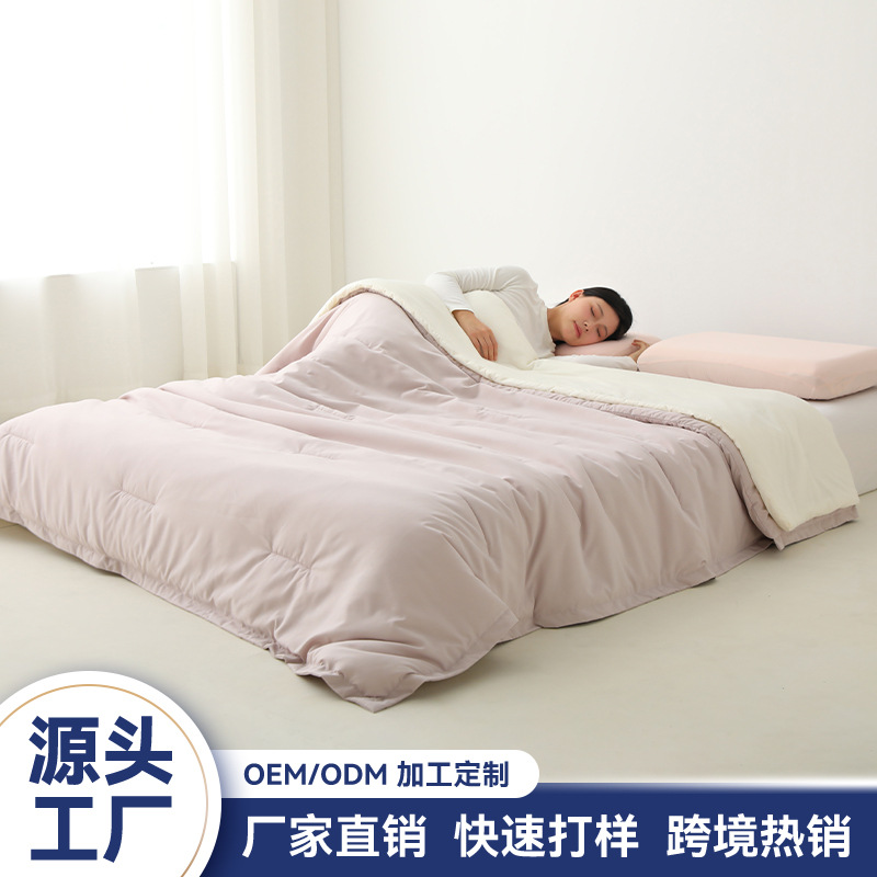 Double-Layer Quilt, Deep Sleep Temperature Control Quilt Pro, Machine Washable Quilt, Spring & Fall Quilt, Four-Season Quilt Core, No Quilt Cover, Heat Storage