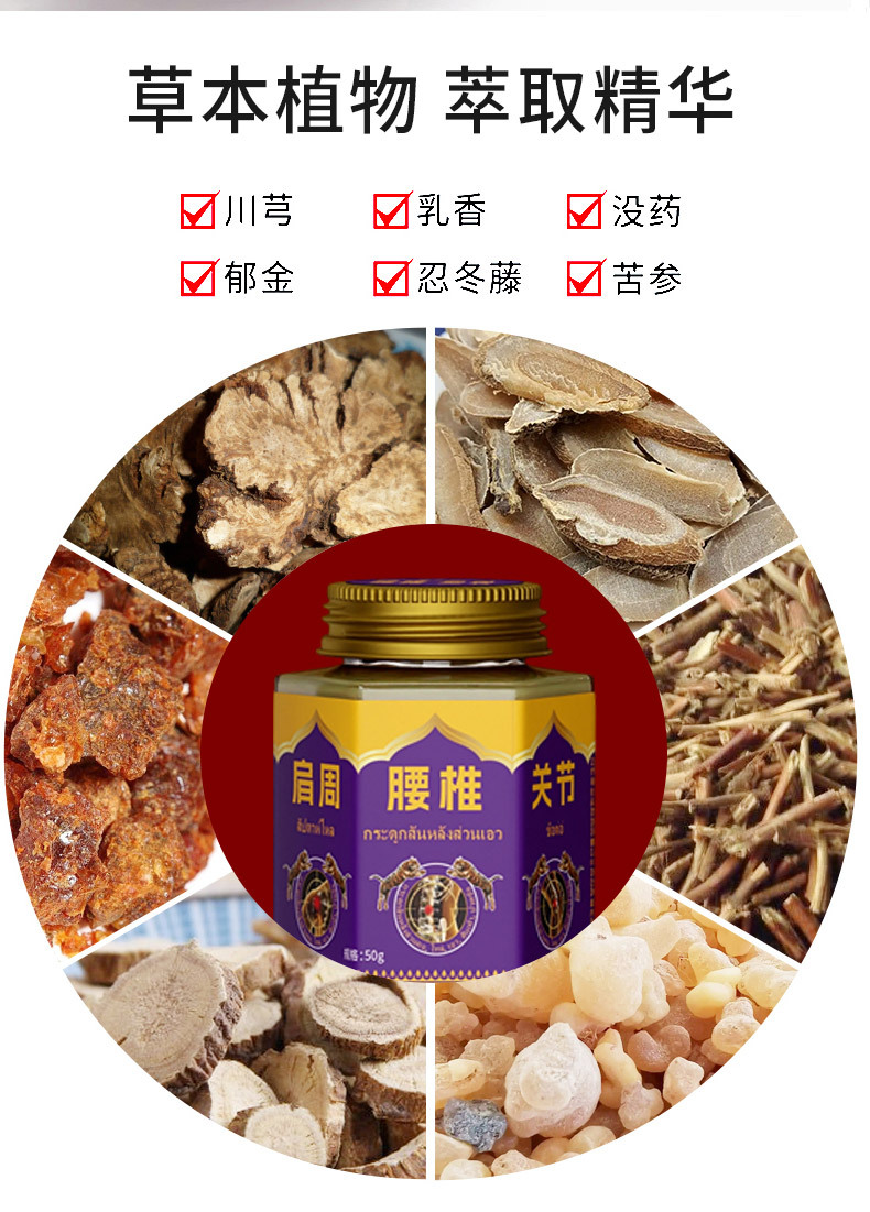 Yao Benren Shoulder Neck Lumbar Care Cream 50g Hexagonal Glass Jar Self Heating External Use in use