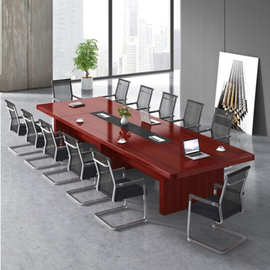 大型多人会议桌现代简约广东条形会议桌桌椅组合 办公室培训桌子
