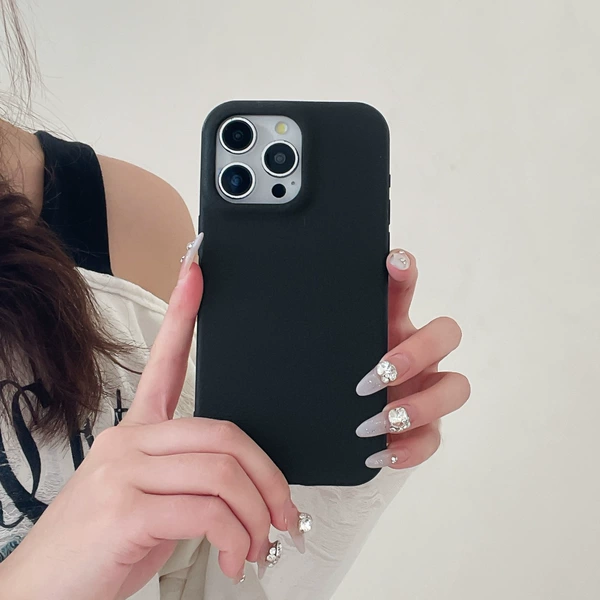 XYM new round edge imitation leather pattern black