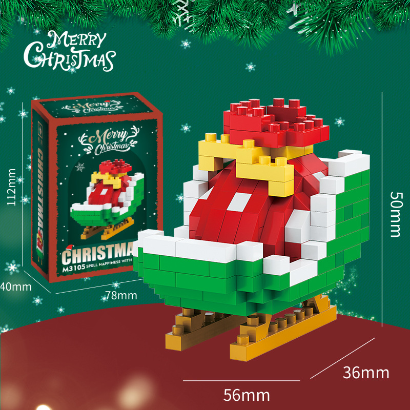 Juguetes de construcción de bloques de Navidad para niños ensamblaje puzzle Santa Claus muñeco de nieve decoraciones festivas regalos al por mayor image 15