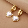 Golden earrings stainless steel, jewelry, European style, does not fade, pink gold, wholesale