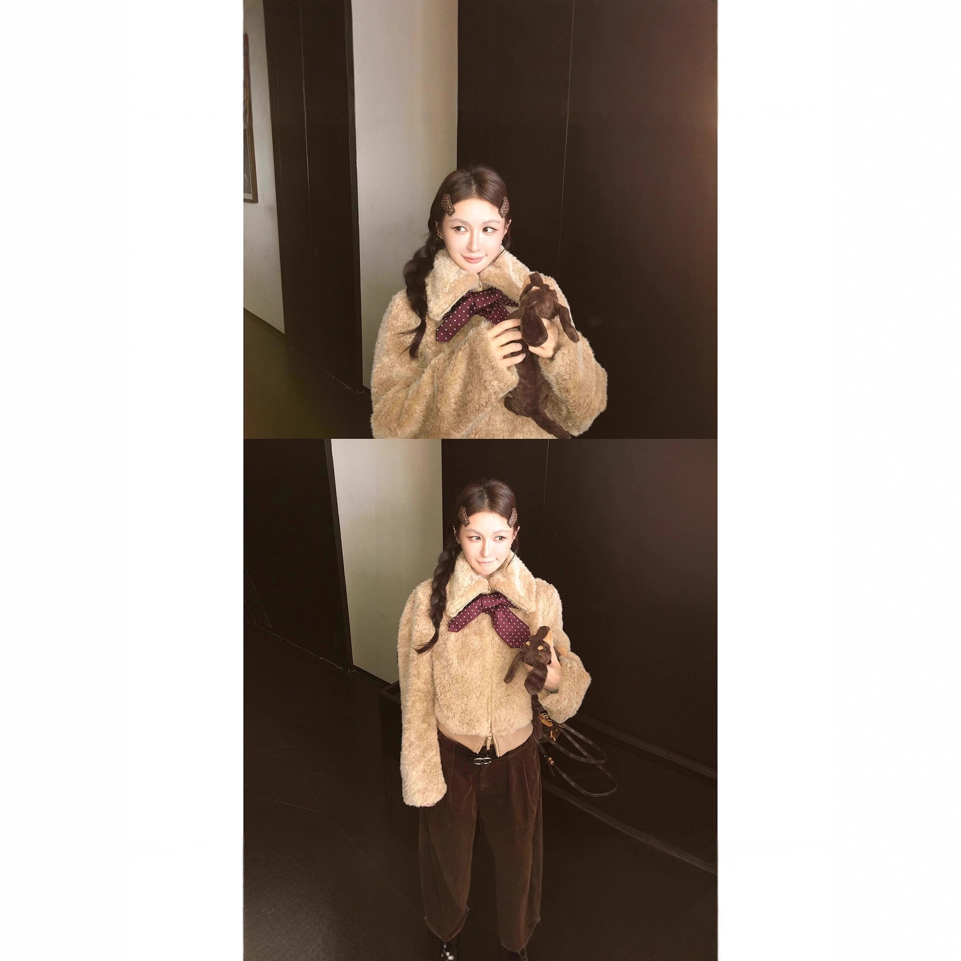 Anna酱娇姐私服YB2025新款环保皮草老钱毛毛外套女