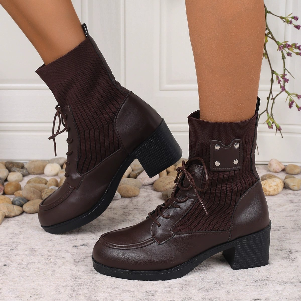 Martens, demi-season elastic boots, plus size, for import