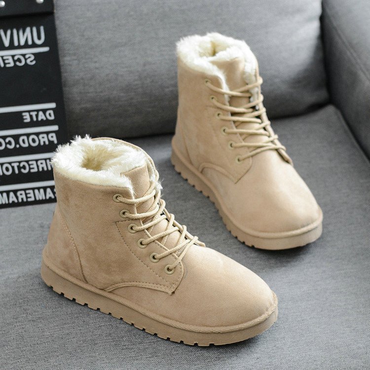 2026 Autumn and Winter Student Snow Boots for Women, Short Boots, Short-Tube Warm Boots, Lace-Up Flat-Heeled Korean Style Trendy Cotton Shoes, Direct Supply from the Manufacturer