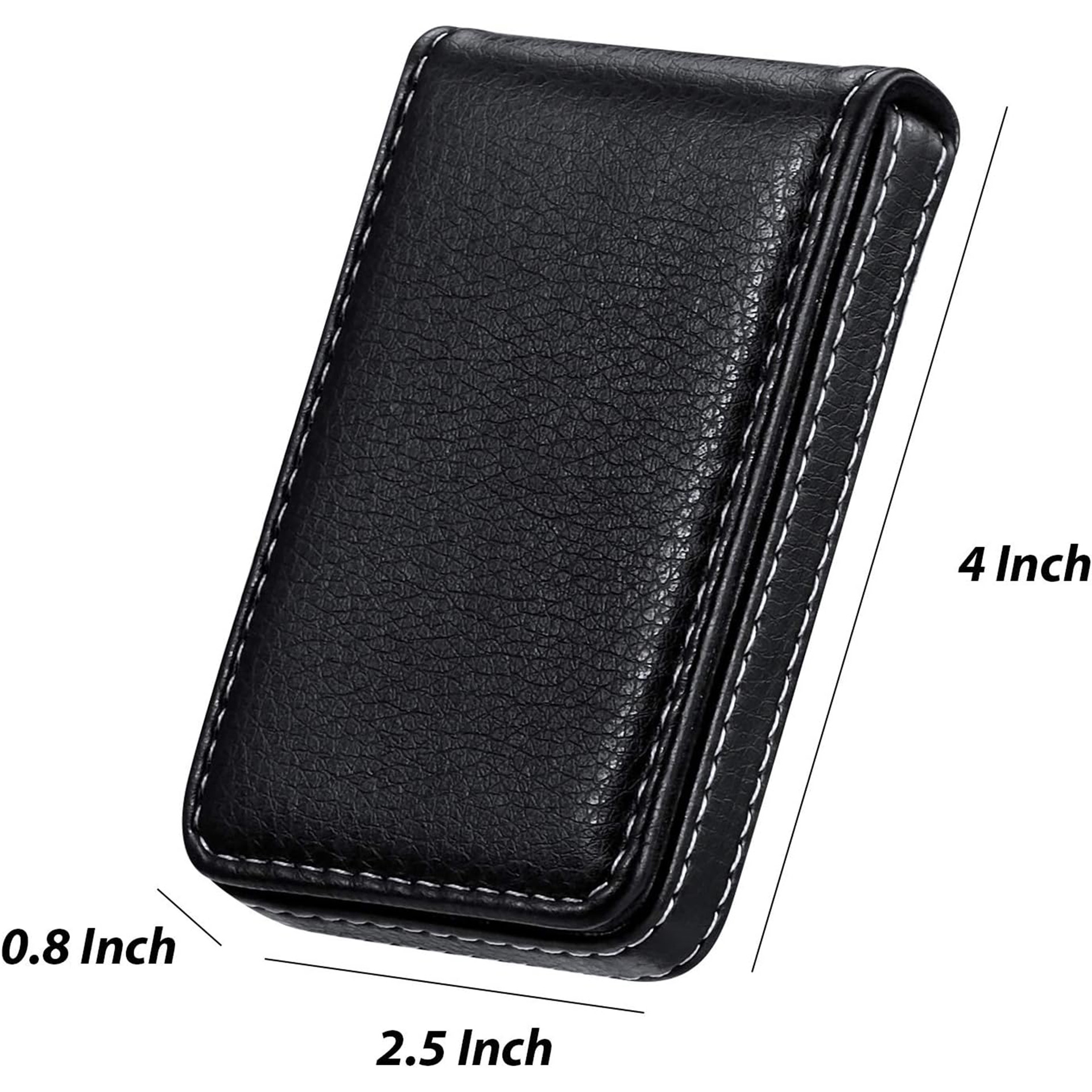 Estuche para tarjetas de visita de regalo de empresa portátil de comercio exterior personalizado para hombres, bolso para tarjetas de gran capacidad, bolso para tarjetas de visita magnético de cuero de estilo vertical