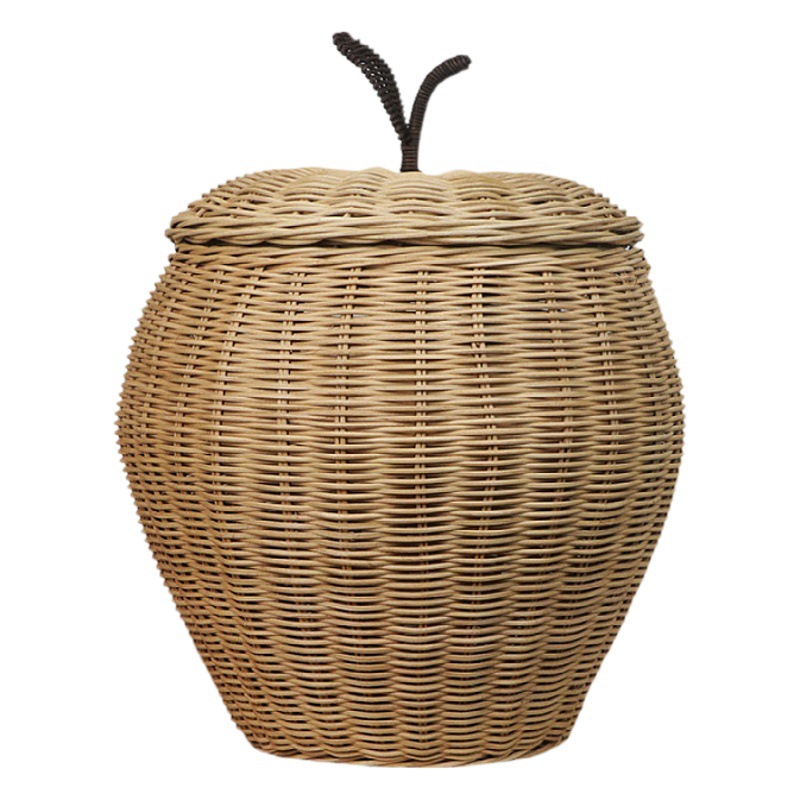 Canasta de artículos diversos en forma de manzana tejida a mano canasta de lavandería de baño canasta de almacenamiento de juguete Hotel B & B decoración canasta de almacenamiento