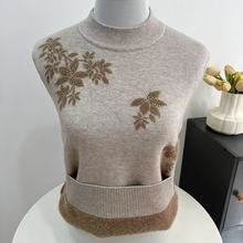 妈妈装加绒加厚毛衣中老年人特厚一体绒针织打底衫洋气保暖上衣女