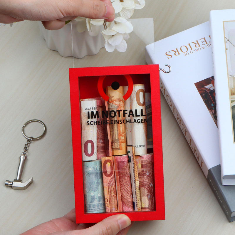 跨境新品Emergency gift box 木制应急盒趣味礼品木质工艺品摆件|undefined