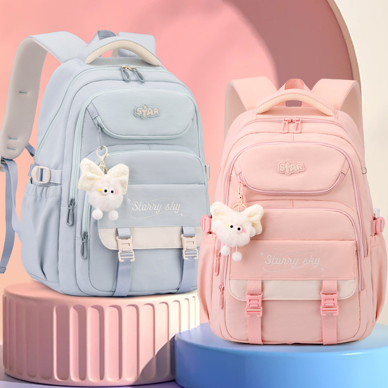 Nueva mochila escolar casual coreana para estudiantes de primaria 3 - 6 grados, mochila de estudiantes de secundaria ligera y de gran capacidad