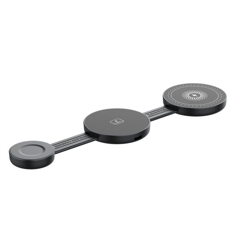 Multifunción tres en uno inalámbrico de carga rápida plegable de escritorio adecuado para teléfono móvil Apple soporte de auriculares cargador inalámbrico