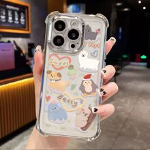 爱心羊驼适用苹果14promax手机壳全包iPhone13防摔12透明11高级感