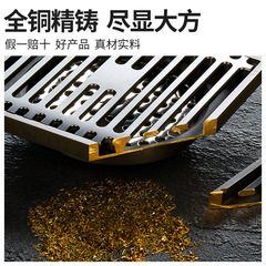 槍灰色全銅地漏衛生間大排量下水道防臭器隱形長條淋浴洗衣機兩用