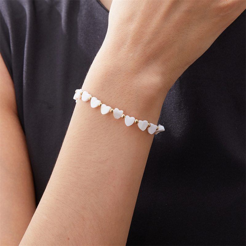 Élégant Sucré Forme De Cœur La Pierre Naturelle Perlé Unisexe Bracelets display picture 4