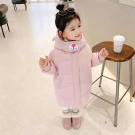 冬季儿童羽绒棉服中长款小童女宝宝加厚棉袄韩版洋气保暖冬装外套