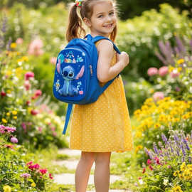 史迪仔儿童可爱书包卡通EVA硬壳小学生双肩包小孩外出轻便小背包