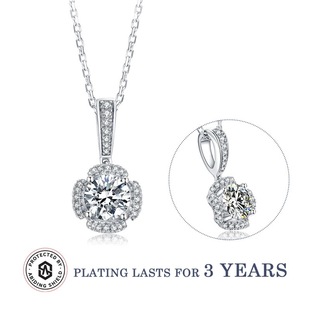 New flower 1 karat moissanite pendant women with certificate gift s925 sterling silver inlaid color moissanite necklace