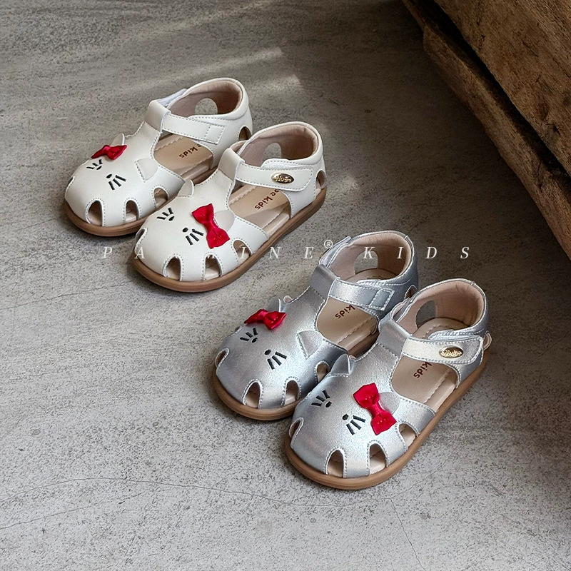 Кожаная детская обувь для девочек милая принцесса сандалии летом новый ребенок мягкая подошва пляжная обувь