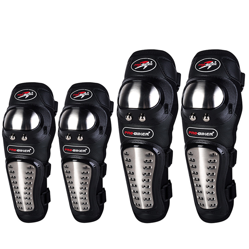 PRO-BIKER equipo de protección de la motocicleta de cuatro piezas de acero inoxidable codo rótula anti-caída anti-colisión anti-ventilador del coche equipo de protección